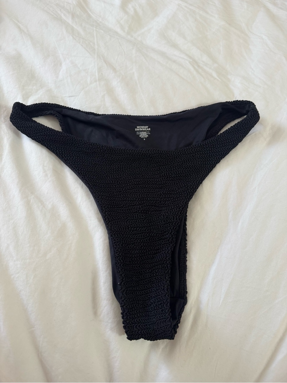 Monday Swimwear Black Byron Thong Bikini Bottom